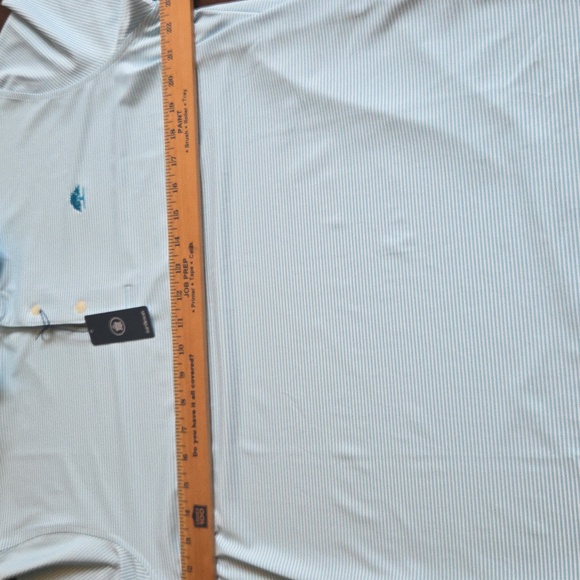 Beautiful Men's Turquoise And White Striped Golf Shirt In New Perfect Condition! - Picture 11 of 14